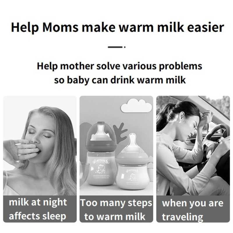 Baby Bottles# Y55B USB warm portable Vacuum flask Infant formula milk travel heating set baby care bottle G220612