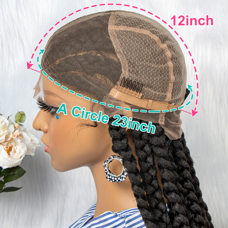 #1b Mix #High-grade Synthetic Fiber Corn Braids Full Lace Wig Headgear for Black Woman