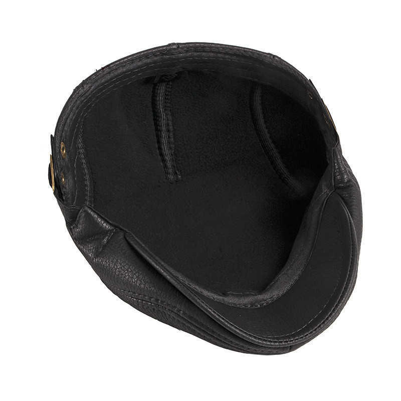 Boinas outono inverno PU cor sólida novidades cartola plana para meninos pintores masculinos e femininos Beret 01 G220612