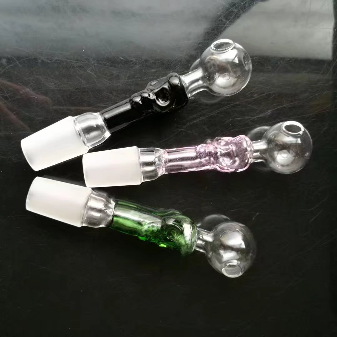 Glass Smoking Pipes Manufacture Hand-blown bongs Colored Skeleton Frosted Mouth Direct Boiling Pot