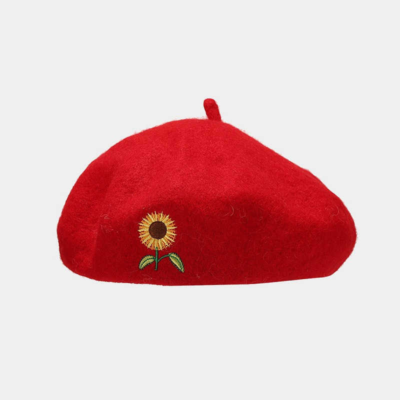 Berets осень зимняя хлопковая вышивка Beret Painter Women and Girls Octagonal Hat G220612