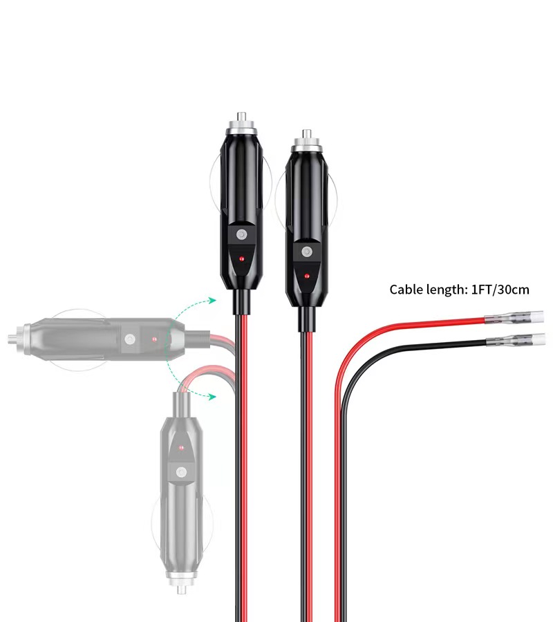 2 Stuks 12V Mannelijke Auto Sigarettenaansteker Plug Motorfiets Socket Oplader Adapter Connector Zekering Converter Plug 15A