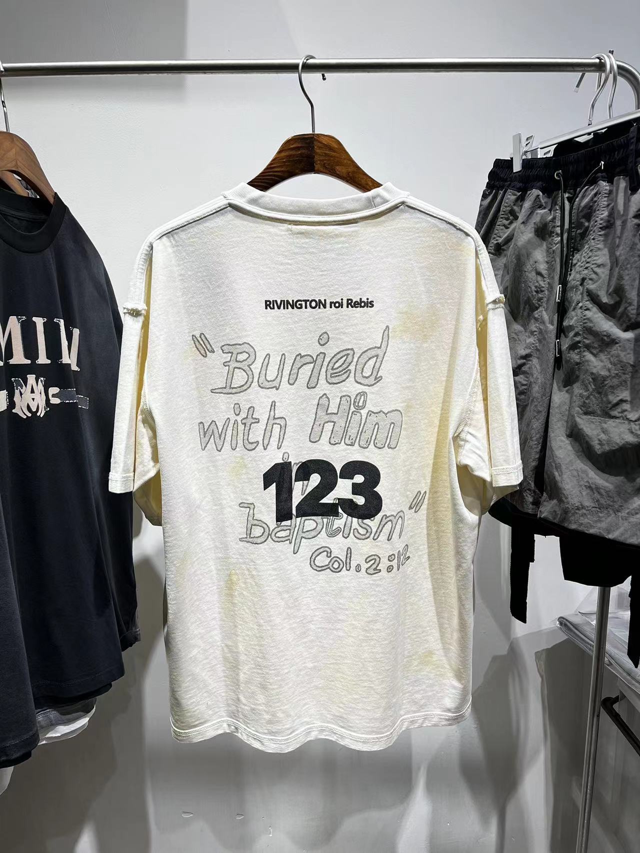 2023SS Listka drukowana przez ponadwymiarową koszulkę Casual Vintage TEE TEE TOP Woman Ubrania mężczyzn ubrania