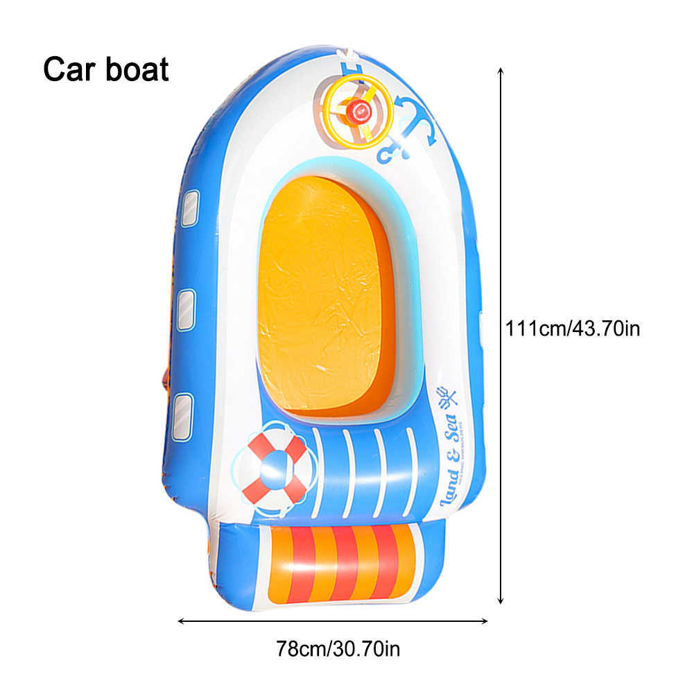 Drijft Buizen Opblaasbaar baby luchtschip Zwemmen PVC boot ring stoel scheurbestendig water speelgoed met stuurwiel gebruikt voor zwembad party games P230612
