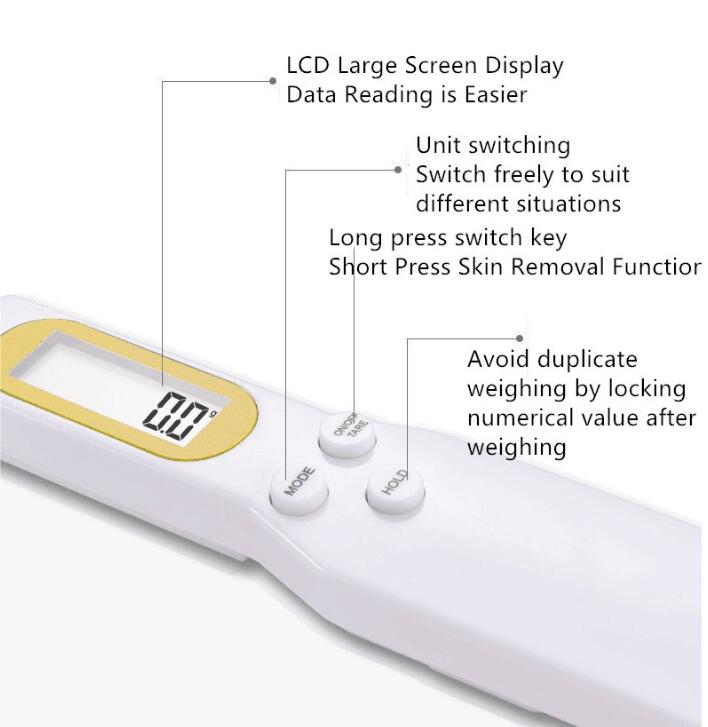 Digital Spoon Weighing Scale 500g/0.1g Oz Precise Food Scales for Kitchen Lab Gram Precision Household Supplies Ingredients