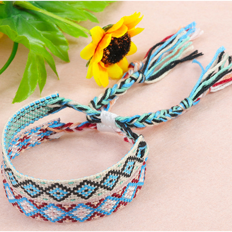 Kolorowe Lucky Friendship Bracelets Tassel Bohemian etniczny styl tkany bransoletka męska i damska akcesoria mody