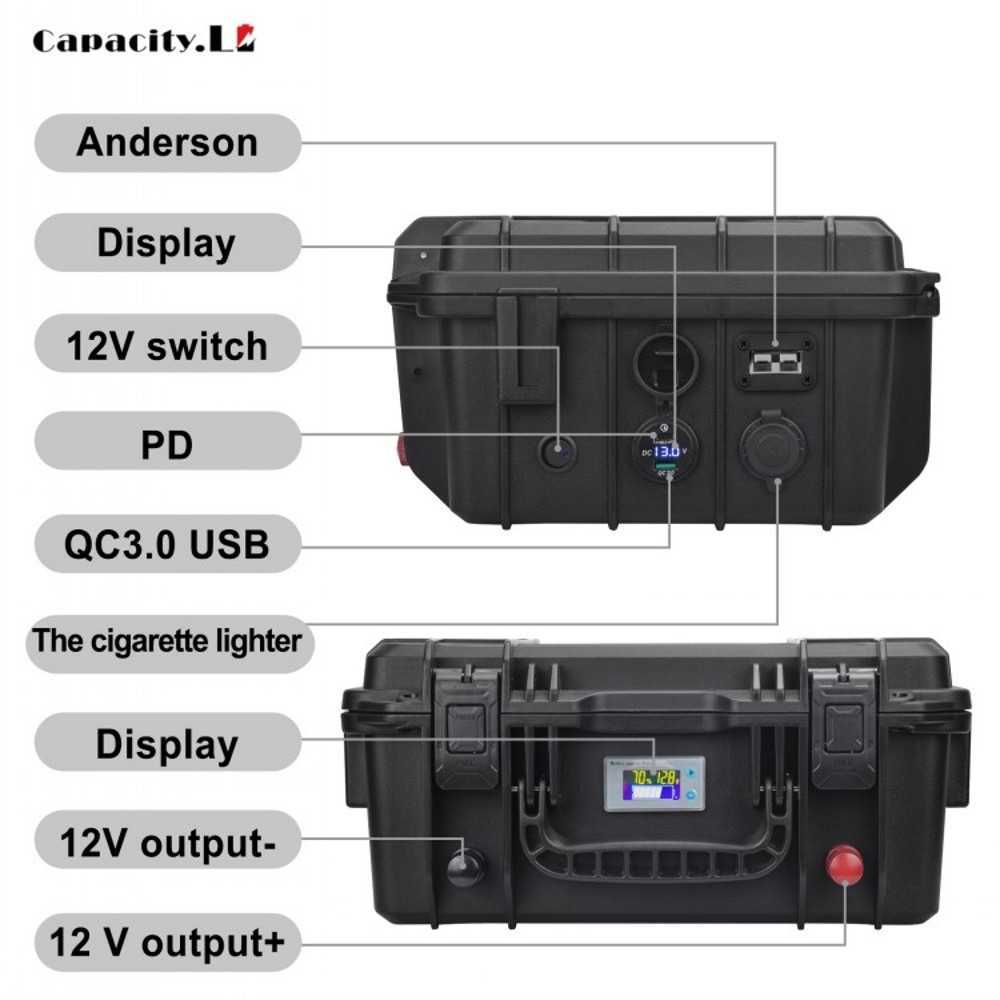 12V 100AH ​​LIFEPO4 Pil 120AH Şarj Edilebilir Lityum Pil Paketi PD 150AH BUIT BMS'de Güneş RV Yatak Arabası