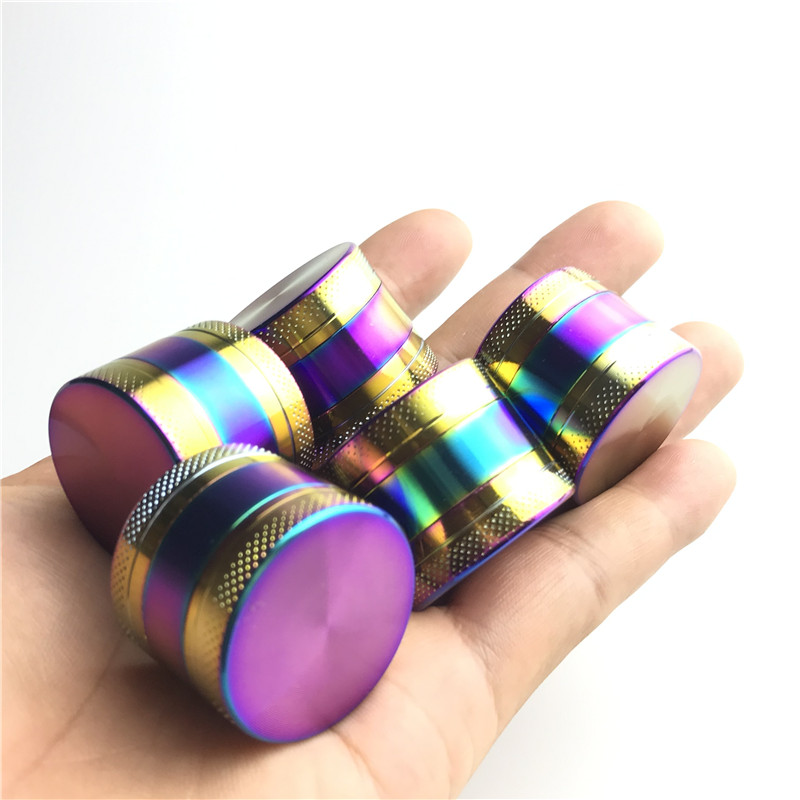 30mm Mini Herb Grinder 3 Parts Aluminum Alloy Cnc Teeth Tobacco Dry Herb Grinders for Smoking Space Case Metal Dazzling Colors Rainbow Grinder