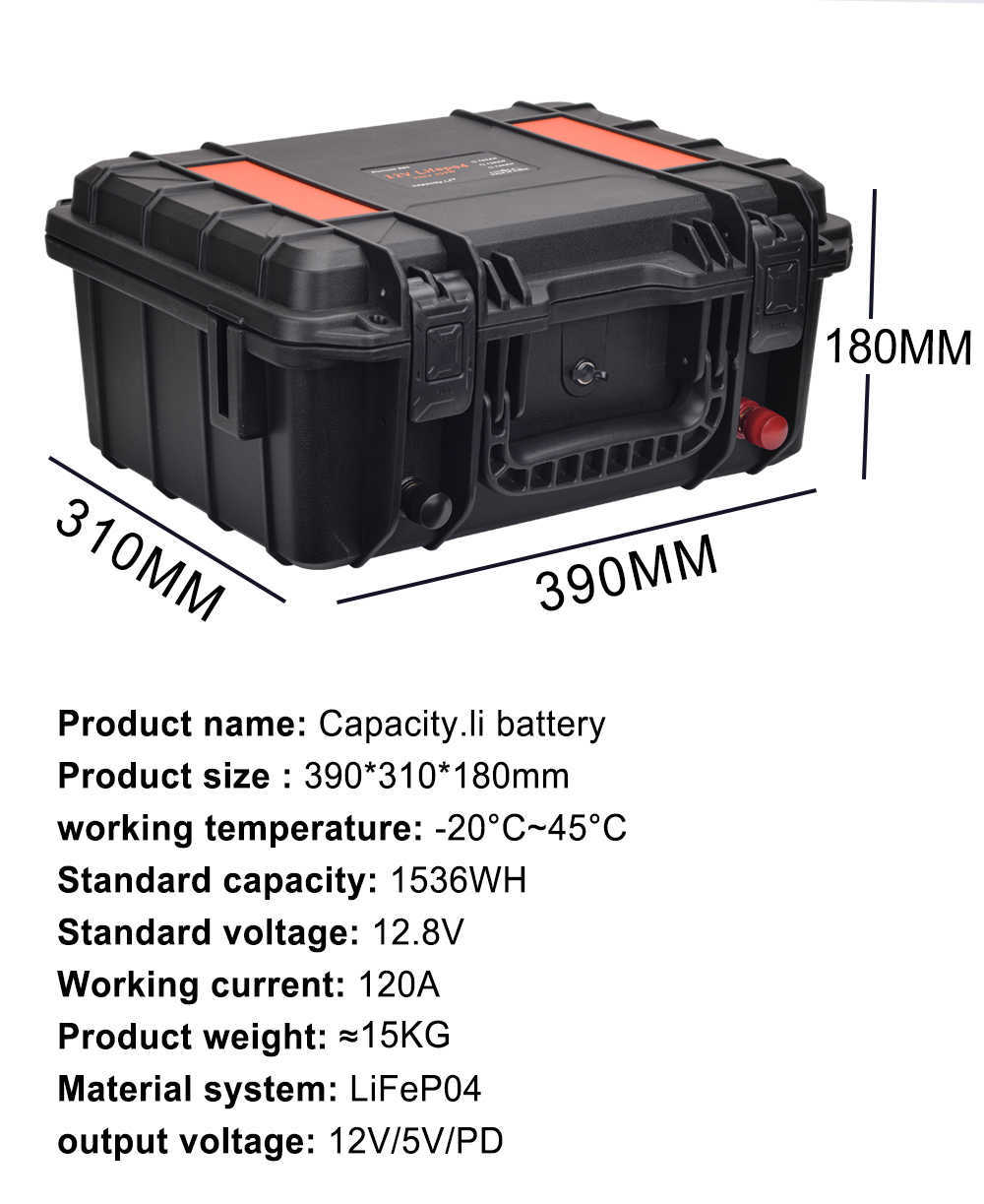 12V 100AH LifePO4バッテリー120AHソーラーRVベッドカーに使用されるBMSでPD 150AH BUIT付きリチウムバッテリーパック