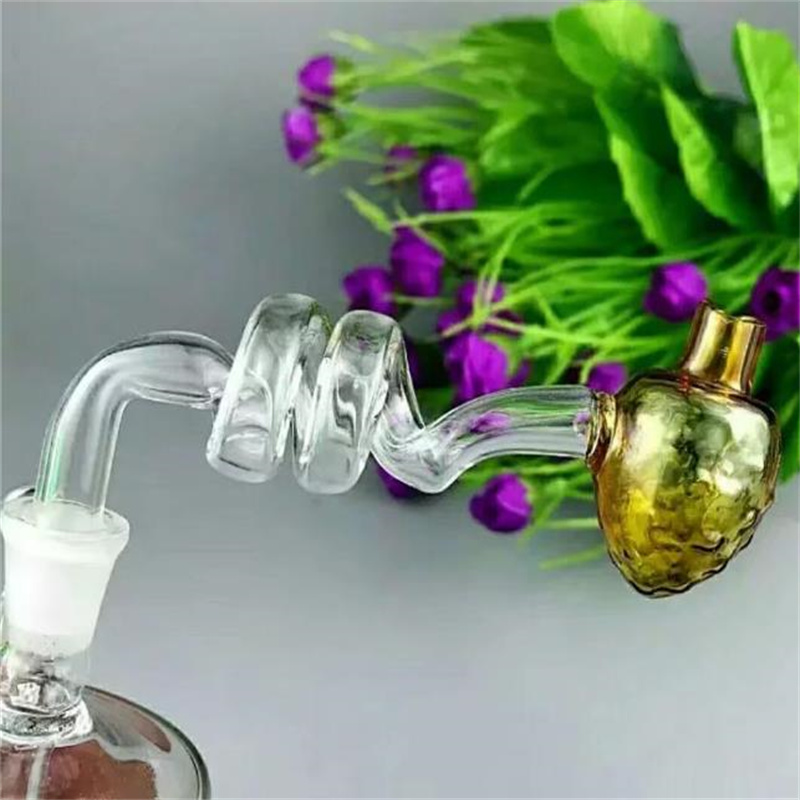 Glass Smoking Pipes Manufacture Hand-blown bongs Spiral Strawberry Glass Pot