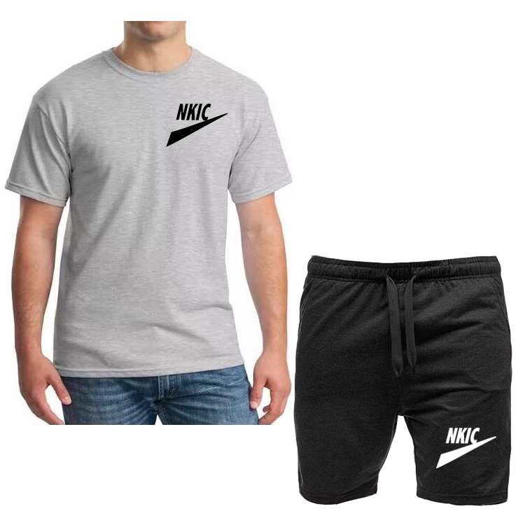 Summer Mass Mens Dwukomowe set marki logo joggingowe 100% bawełniane pomarańczowe t -koszulki Tracksuit krótkie zestawy rękawów