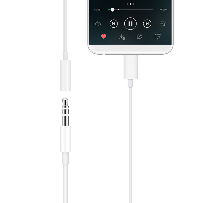 USB C till 3,5 mm aux -hörlurar typ C 3.5 Jackadapter Ljudkabel för Samsung Galaxy Note 10 Plus Note 8 S8 Edge i detaljhandeln