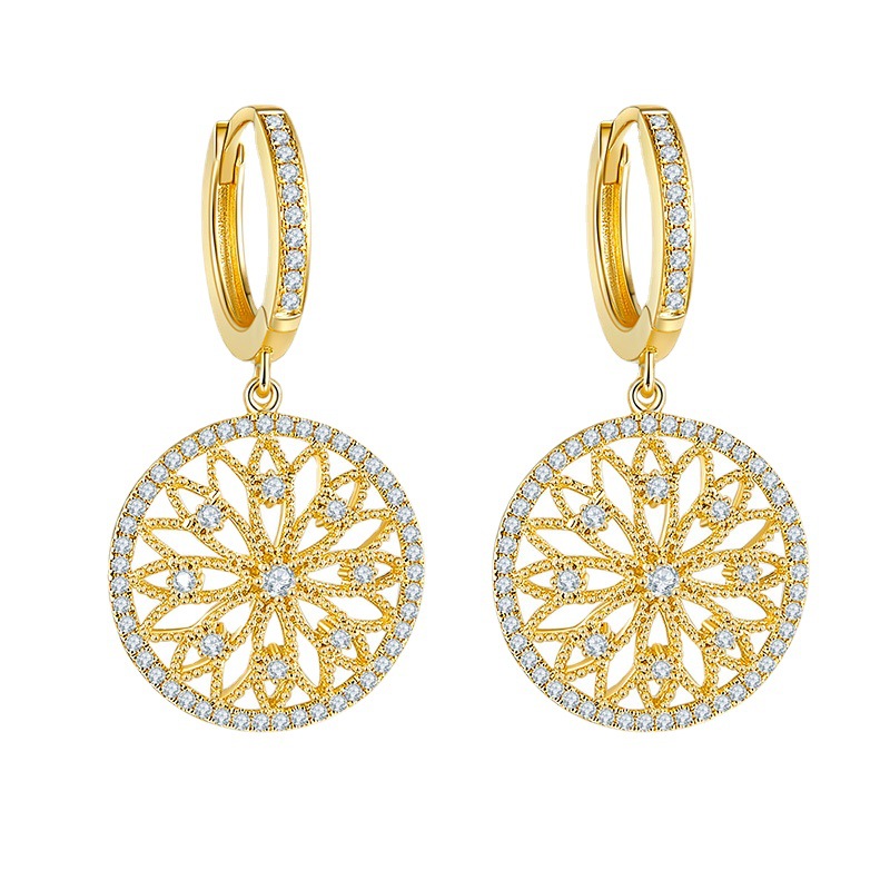 Catcher network 14K Gold Filled Earring Round Hollow Wedding Gemstone le donne Peridot Bizuteria Drop Earring Jewelry