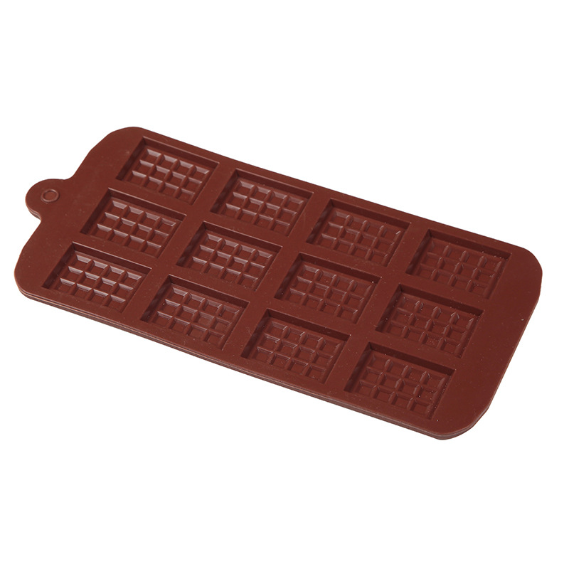 Silikonform 12 Even Chokladform Fondantformar Gör-det-själv Candy Bar Form Tårtdekorationsverktyg Köksbakstillbehör