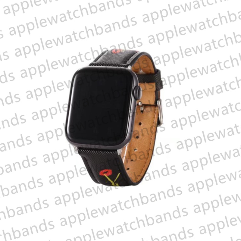 Designer Apple Watch Strap Watch Band för Apple Watch Ultra Series 8 3 4 5 6 7 38mm 42mm 44mm 49mm Luxury Lipstick Print Iwatch Bands Armband AP Watchbands Smart Straps