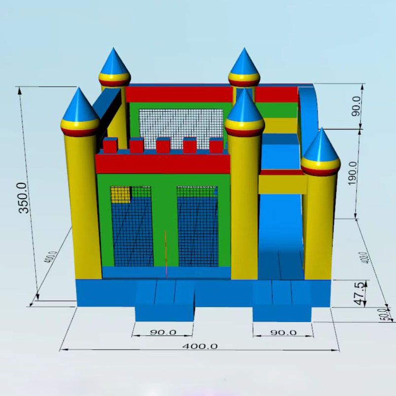 Aangepaste PVC Trampolines Opblaasbare Droge Glijbaan Springbed Mutil kleur Prinses Kinderen Springkasteel met Waterglijbaan