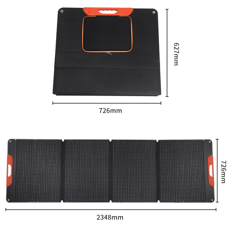 Bolsa dobrável de armazenamento de energia para telefone solar 300W18V Painel solar externo ETFE integrado em camadas Ultrafino e leve Placa de carregamento solar quádrupla