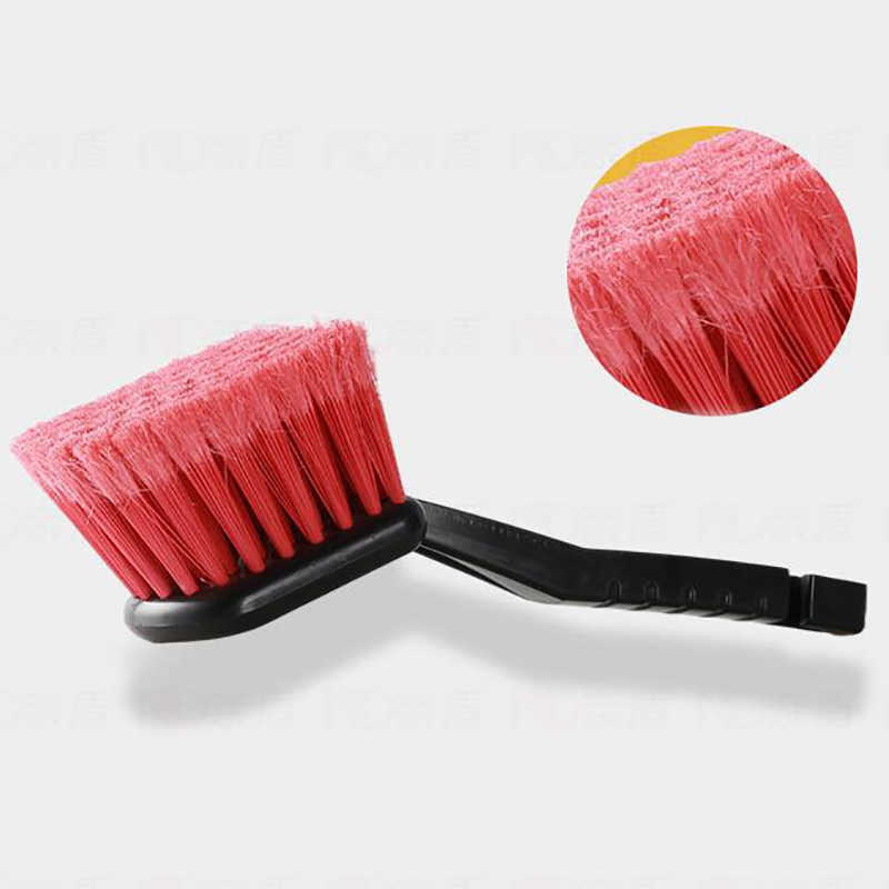 Wholesale Car Wheel Brush Tire Cleaner Long Handle Red Brush With Hook Soft Bristle Wash Brush Motorcycle Cleaning Beauty Washing Tools