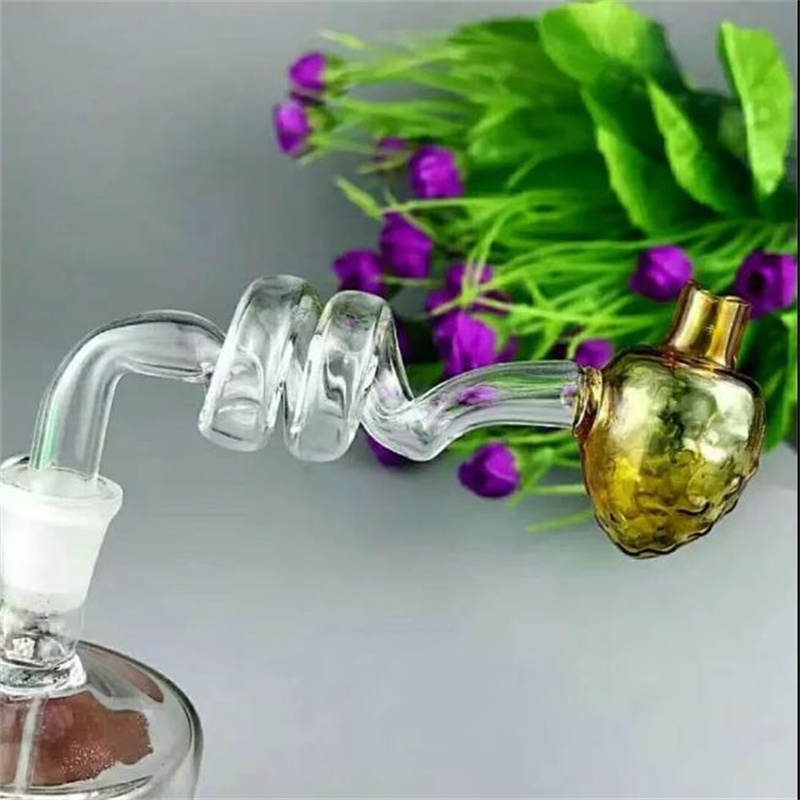 Glass Smoking Pipes Manufacture Hand-blown bongs Spiral Strawberry Glass Pot