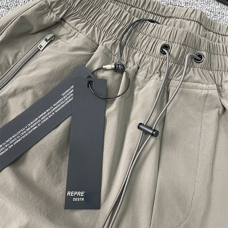 Repre Casual Herren-Shorts, lockere Cargohose mit Reißverschlusstaschen, trendige Marke