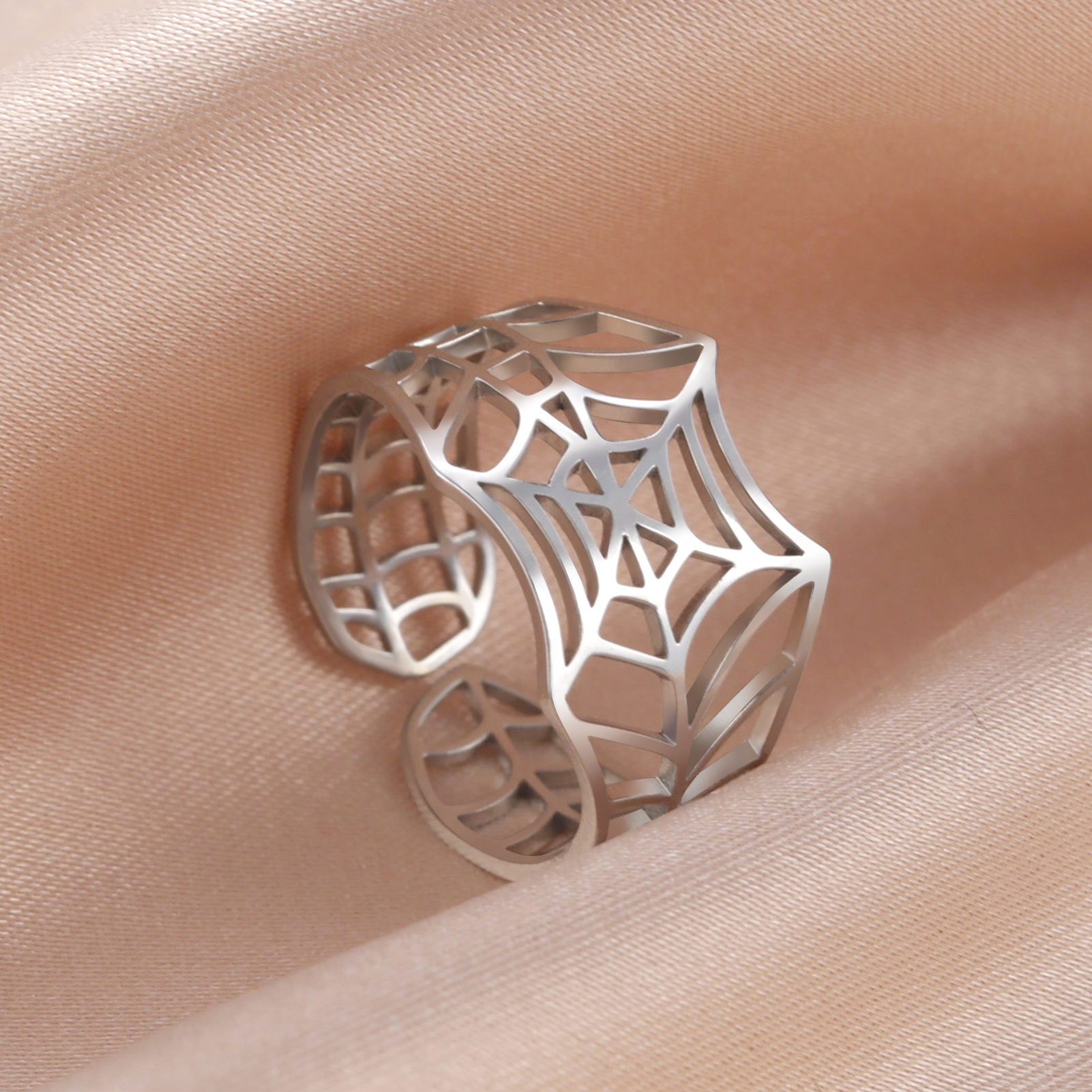 Pierścień Spiderman Regulowany stal nierdzewna Pierścień Spider Pierścień Złote Srebrny kolor stylowy prezent biżuterii z hurtowym pudełkiem i obsługiwane kropelki
