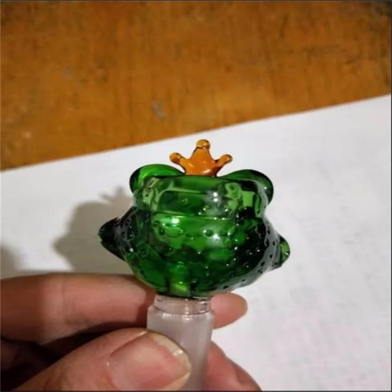 Fabricação de cachimbos de vidro Bongos soprados à mão Cabeça de bolha de vidro de sapo colorido