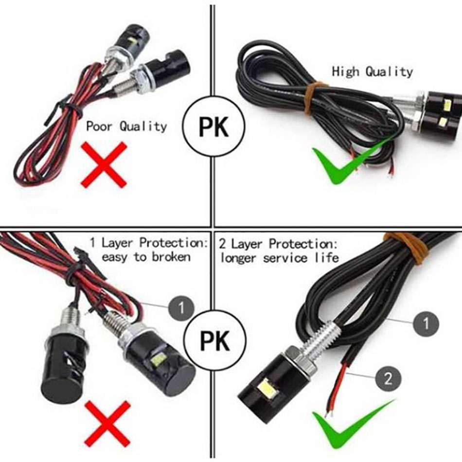 Moto LED Plaque D'immatriculation Lumière 5630 1SMD Signal Lampe 12 V Queue Avant Vis Boulon Ampoules Lampes hawkeye lumière