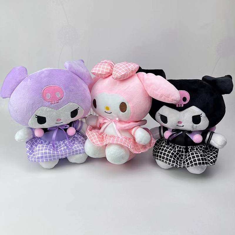 Wholesale anime bow plaid skirt Tie plush toys children's games playmate corporate activities gift room decorations