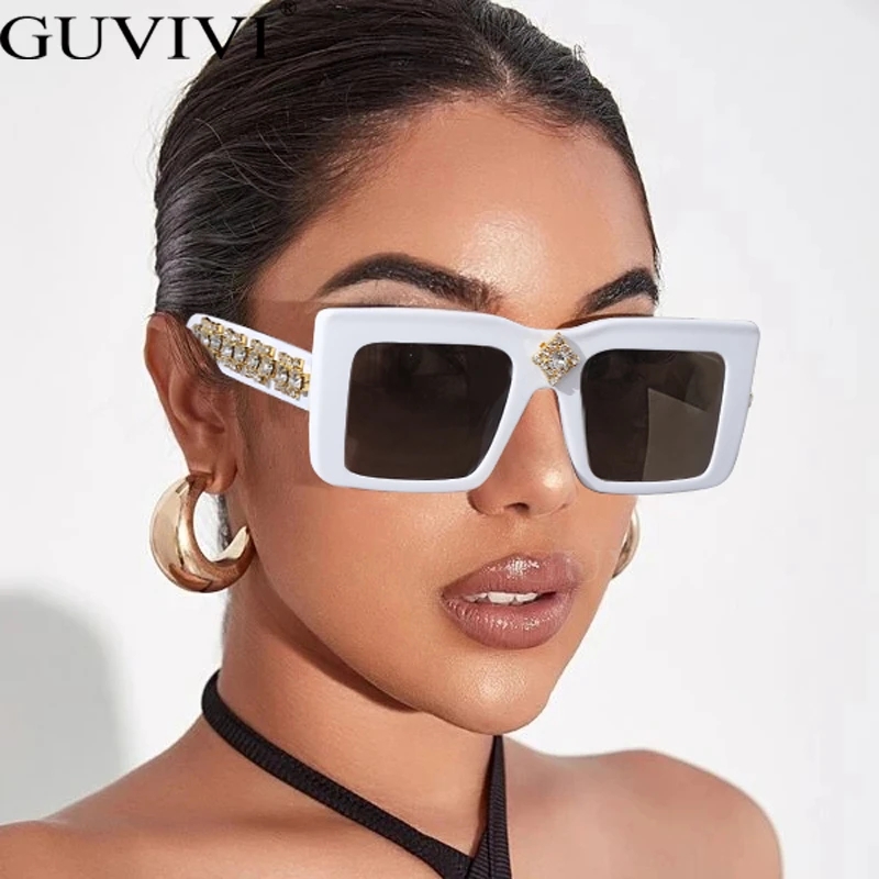 Gafas de sol de lujo con diamantes de imitación para hombre y mujer