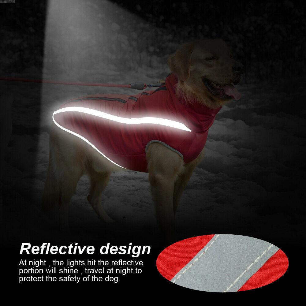 Jackets Waterproof Dog Clothes for Large Dogs Winter Warm Big Dog Jackets Padded Fleece Pet Coat Safety Reflective Design Dog Clothing