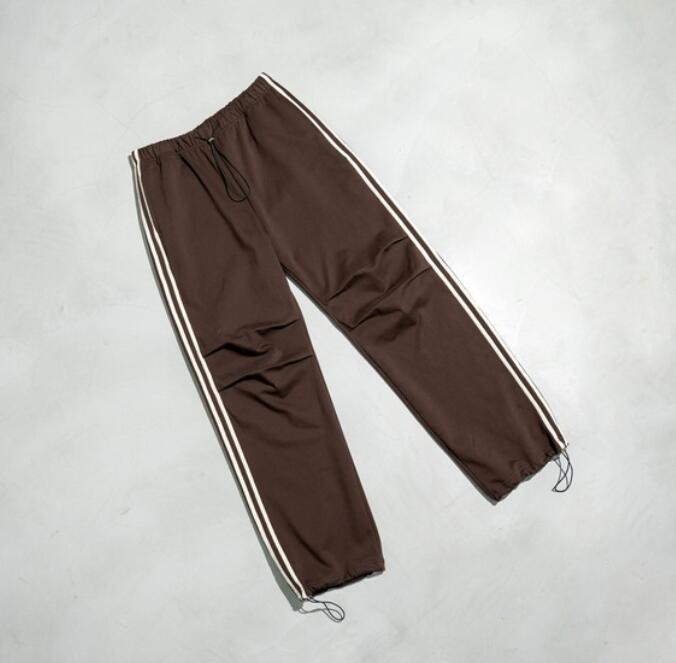 Pantalones rectos holgados de Hip Hop para hombre, color negro y marrón, pantalones cargo extragrandes Unisex