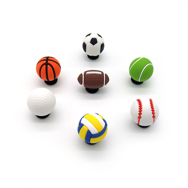 Wholesale 3D Sports Basketball Football Croc Shoe Charms Pins Charms Accessories