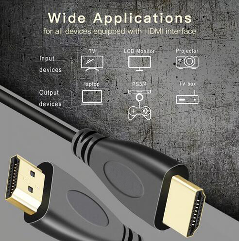 HDMI HD -kabelvideokablar Guldpläterad höghastighet v1.4 1080p 3D -kabel för HDTV 1080p splitter switcher 1m 1,5 m 2m 3m 15m