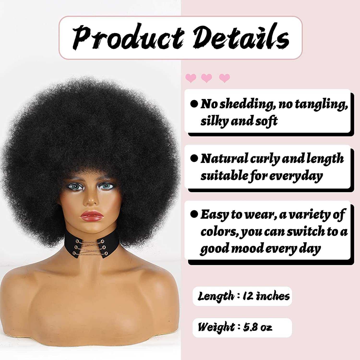 Lace Wigs Short Synthetic Hair Afro Kinky Curly Wigs With Bangs For Black Women African Synthetic Ombre Glueless Cosplay Natural Black Wig Z0613