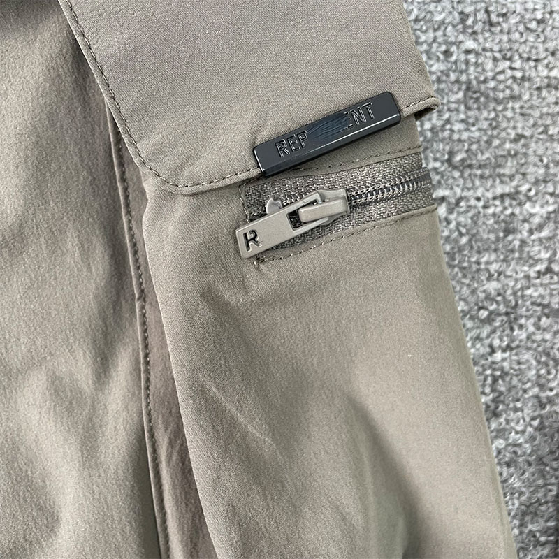 Repre Casual Men's Shorts Loose Cargo Pants with Zipper Pockets Trendy Brand