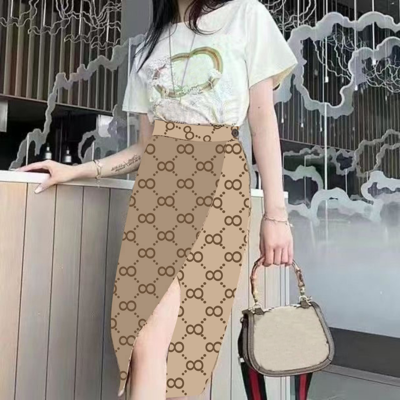 Womens Sexy Skirts Summer A-Line Skirt Ladies Girl Designer Dress with Letter Printed Dresses