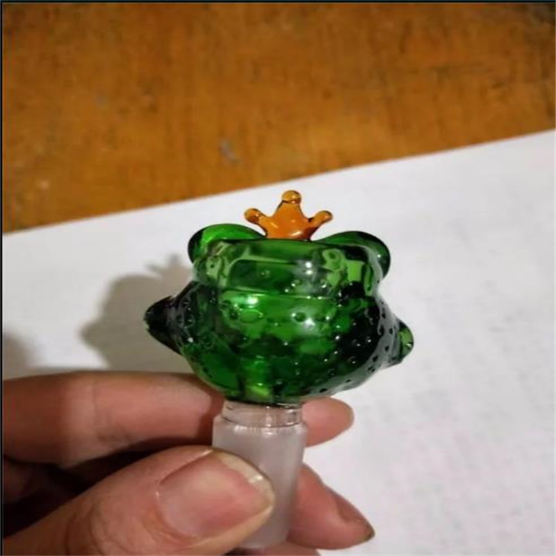 Fabricação de cachimbos de vidro Bongos soprados à mão Cabeça de bolha de vidro de sapo colorido