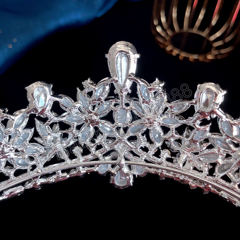 Copricapo da sposa Abito da sposa di lusso Corona Tiara Donna Ragazza Festa Elegante Corona di cristallo Accessori capelli Gioielli