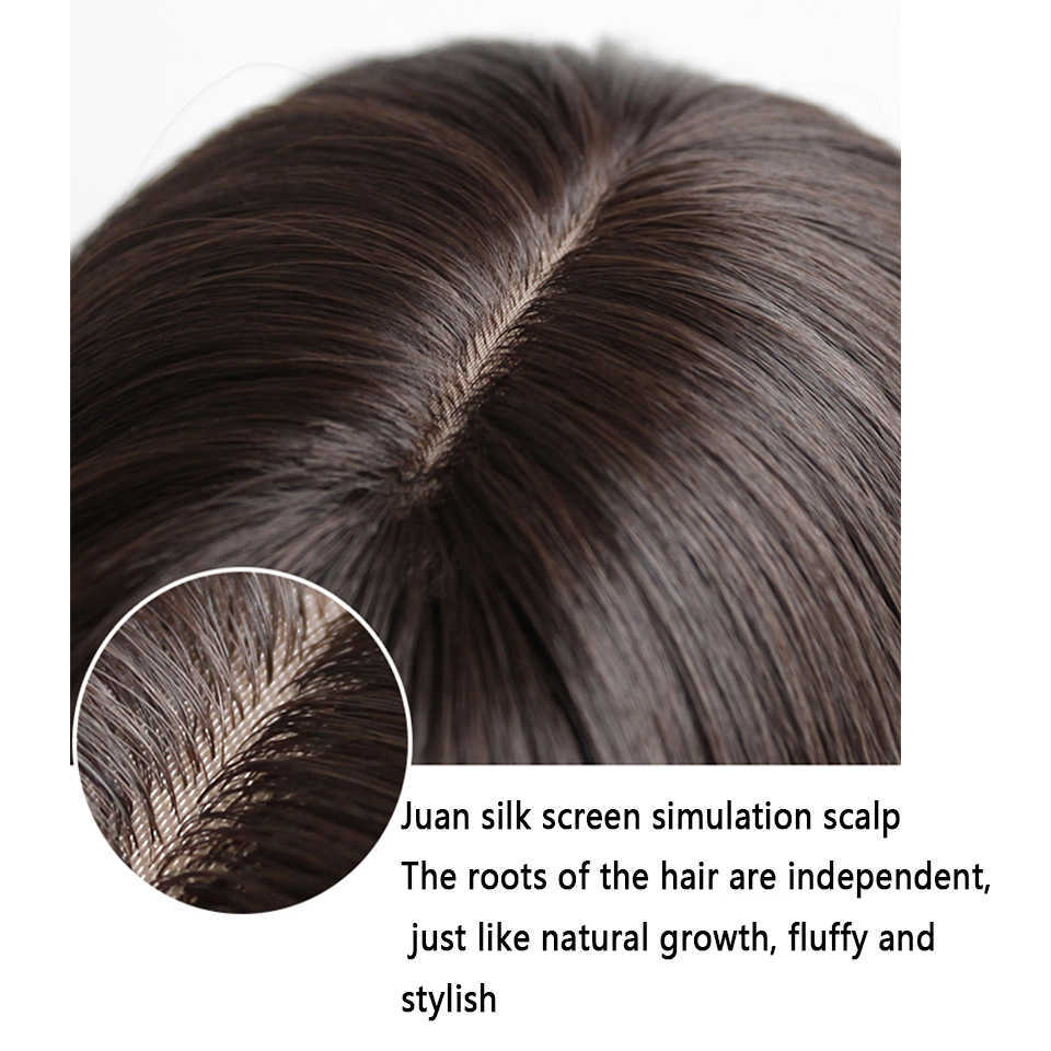 Lace Wigs HOUYAN Lang krullend synthetische pruik met pony midden donkerbruin natuurlijke krullend haar pruik vrouwelijke Cosplay pruik hittebestendige vezel pruik Z0613