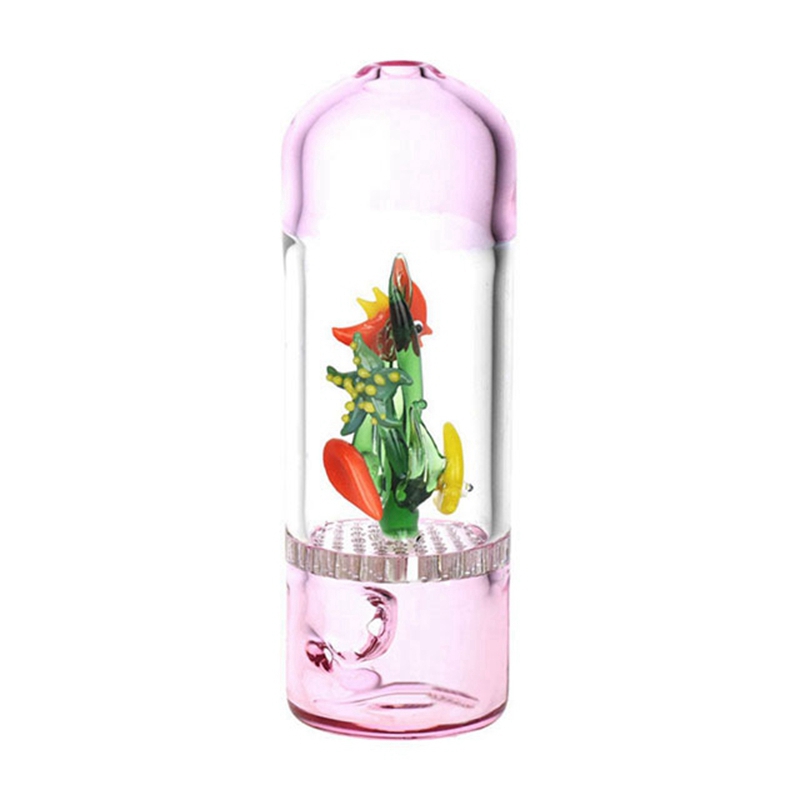 Coloré Épais Verre Pipes Océan Aquarium Style Décoration Frapper À Sec Herb Tabac Bol Cuillère Handpipes Portable À La Main Fumer Porte-Cigarette Tube DHL