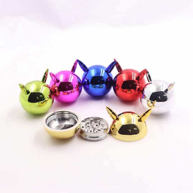 Squirrel Head Style Smoking Colorful Electroplate Plastic Zinc Alloy Herb Tobacco Grind Spice Miller Grinder Crusher Grinding Chopped Hand Muller Pipes Holder