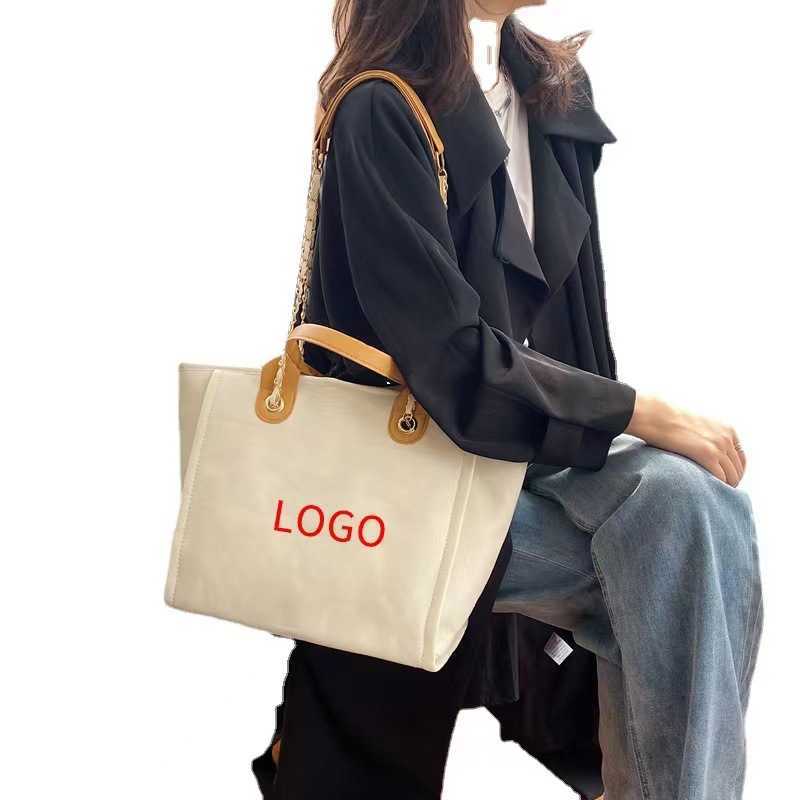 Tote Bag Fashion One Shoulder Crossbody Bag Edition Solid Color High Capacity Pearl Canvas Bag Commuter Bag 60% Factory Outlet sale