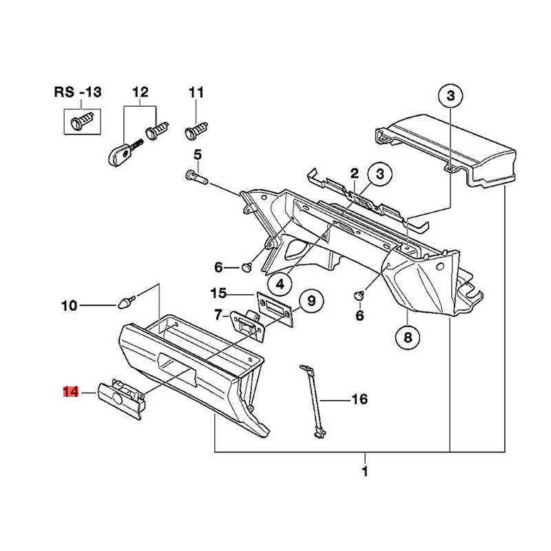 Nouveau pour BMW 318i 325i 530i 535i 540i 733i 735i M3 Z3 325e boîte à gants copilote boucle de verrouillage supérieure inférieure 51161946513 51161849472