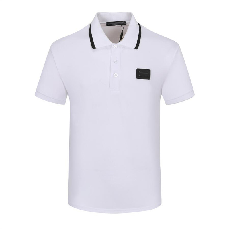 2023 Men's Polos Summer Męska bawełniana moda Lace Lapel z krótkim rękawem nadrukowana koszula poio M-3xl