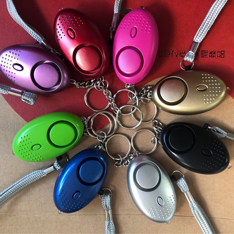 130db Egg Shape Self Defense Alarm Keychain Pendant Party Favor Personalize Flashlight Personal Safty Key Chain Car Keyring