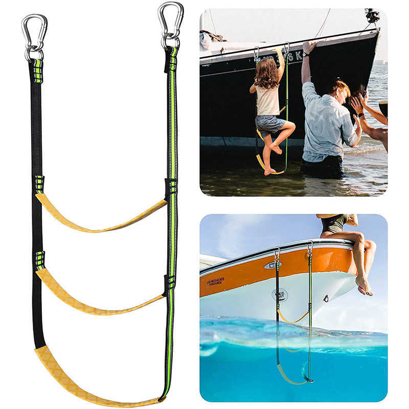 New Water Entertainment Inflatable is Very Simple to Climb Folding Ladder Nylon Belt Ladder Rope For Iatable Boat Kayak Motorboat