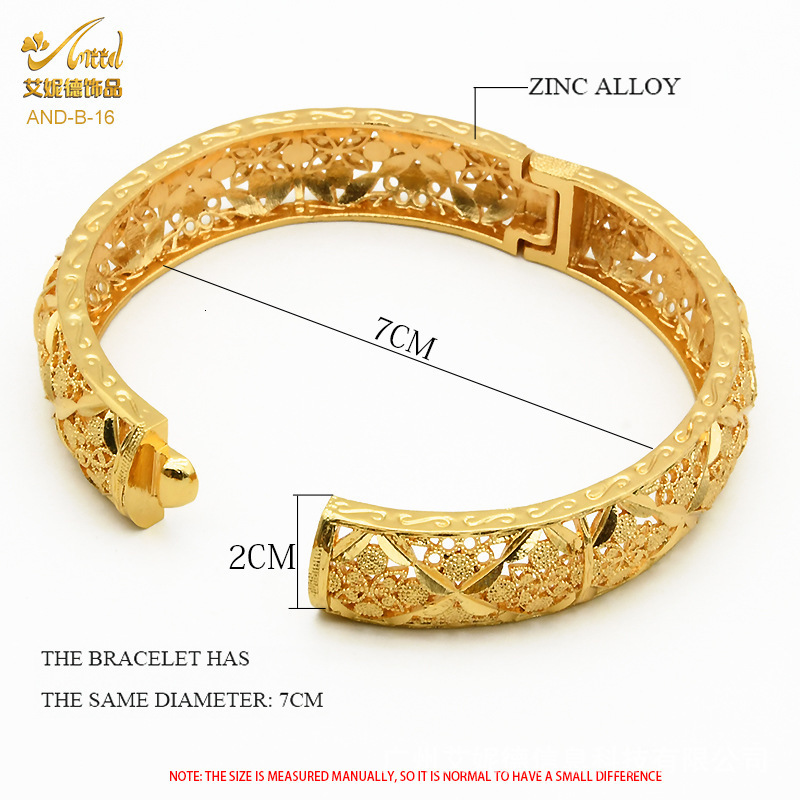 Aniid 24k Dubai Bransles Złota Afrykańska Bransoletka dla kobiet Whatle Designer Ald Jeweller