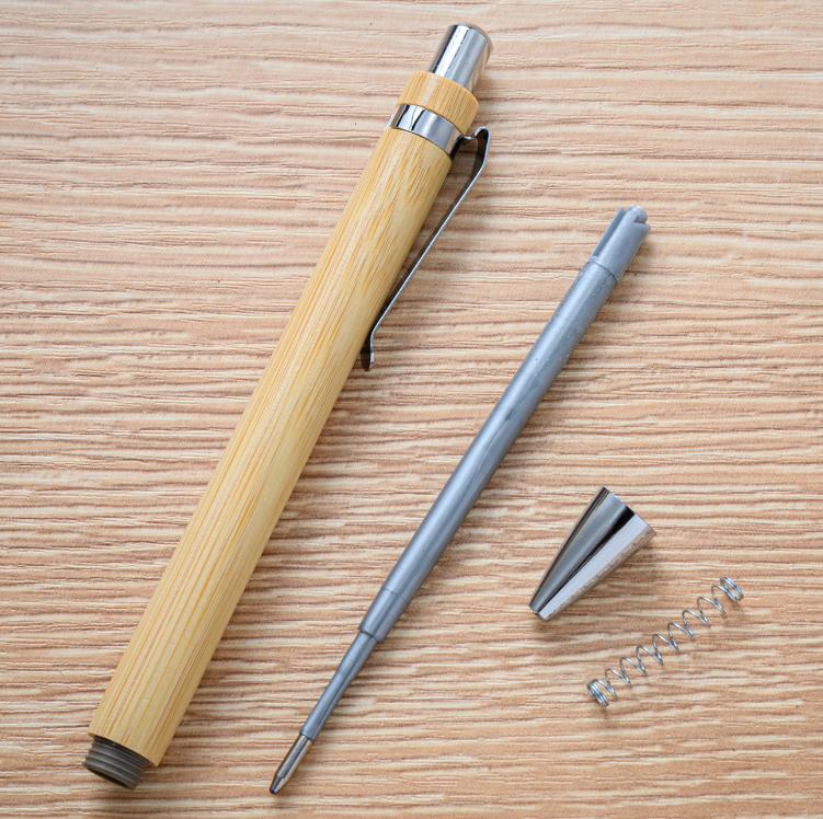 Stylo à bille en bois de bambou 1.0mm pointe encre noire entreprise Signature stylo à bille bureau école écriture papeterie SN6910