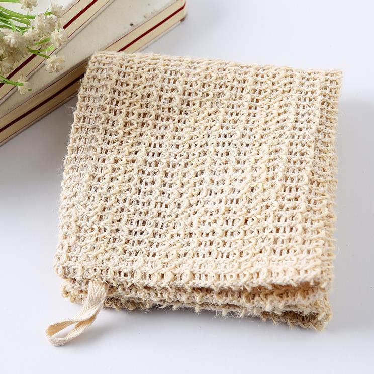 Bad Borstels Sponzen Scrubbers 25 cm Natuurlijke Sisal Zeep Pouch Bag Mesh Handdoeken Gezicht En Lichaam Exfoliërende Doek SN6908