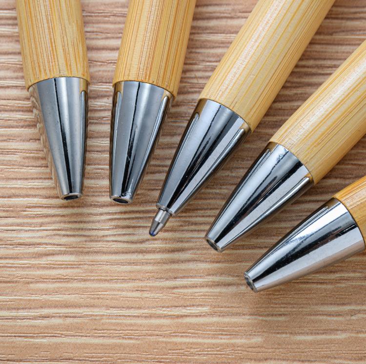 Caneta esferográfica de madeira de bambu com ponta de 1,0 mm tinta preta assinatura esferográfica para escritório e escola artigos de papelaria SN6910